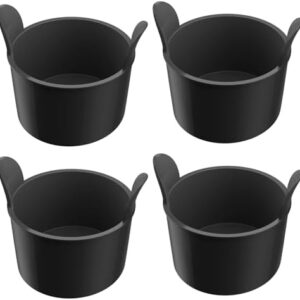 Ramekins for Air Fryer, Air Fryer Egg Moulds, Extra Thick 1.2mm Silicone, Set of 4 -Black