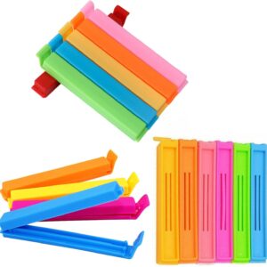 18 PCS Food Bag Clips – Reusable Plastic Sealing Clips for Food Storage | 3 Sizes, 6 Colors | Airtight Snack & Sandwich Bag Sealers